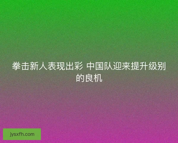 拳击新人表现出彩 中国队迎来提升级别的良机 拳击新人表现出彩 中国队迎来提升级别的良机