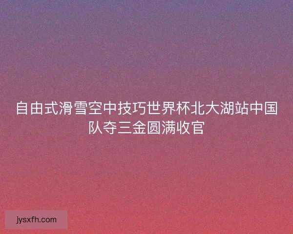 自由式滑雪空中技巧世界杯北大湖站中国队夺三金圆满收官 自由式滑雪空中技巧世界杯北大湖站中国队夺三金圆满收官